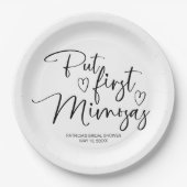 しかし最初のミモサスブライダルシャワー ペーパープレート (正面)