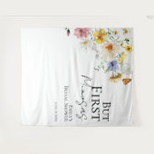 しかし最初のミモサス |ブライダルシャワー背景 タペストリー (正面(横))