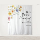 しかし最初のミモサス |ブライダルシャワー背景 タペストリー (正面)