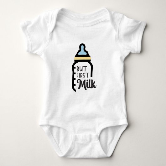しかし最初のミルク ベビーボディスーツ (正面)