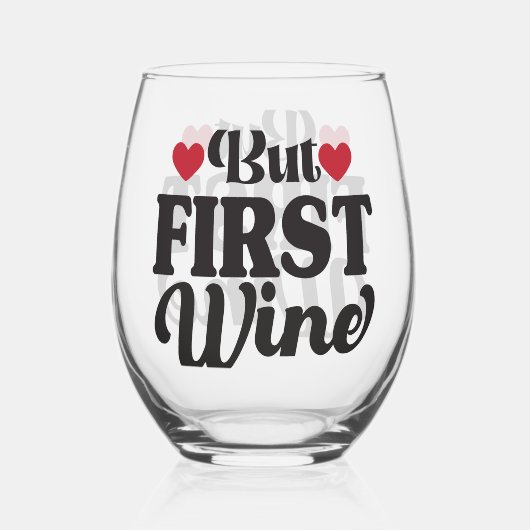 しかし最初のワインの茎のないガラス ステムなしワイングラス (正面)