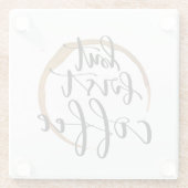 しかし最初コーヒー-書道ガラスのコースター ガラスコースター (裏面)