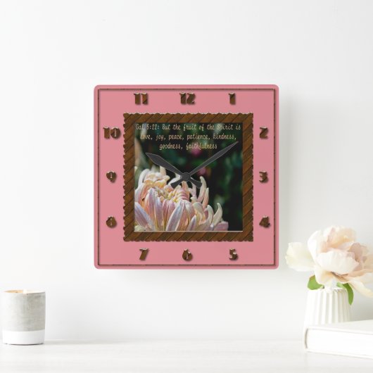 しかし精神の正方形の時計のフルーツ スクエア壁時計 (ホーム)