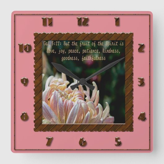 しかし精神の正方形の時計のフルーツ スクエア壁時計 (正面)