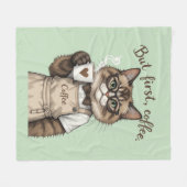 しかし、まず、コーヒーキャット フリースブランケット (正面(横))