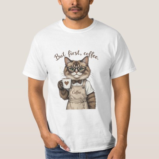 しかし、まず、コーヒーキャット Tシャツ (正面)
