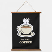 しかし、まず、コーヒーコおもしろいーヒー愛好家 吊り下げ型タペストリー (正面)