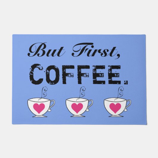 しかし、まず、コーヒー/ハートマグカップ ドアマット (正面)