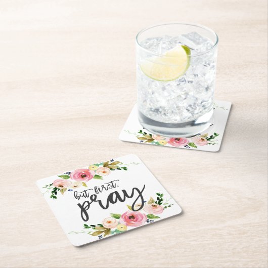 しかし、まず、祈フローラ祈りの言葉ボホフローラ スクエアペーパーコースター (インサイチュ)