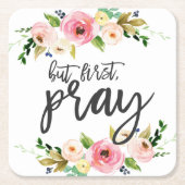 しかし、まず、祈フローラ祈りの言葉ボホフローラ スクエアペーパーコースター (正面)