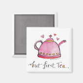 しかし、まず、茶の手お洒落のキッ図解入りの、写真付きのチン マグネット (正面/裏面)