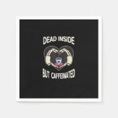 しかし、カフェイン入りコーヒー骨格の手のハート スタンダードカクテルナプキン (正面)