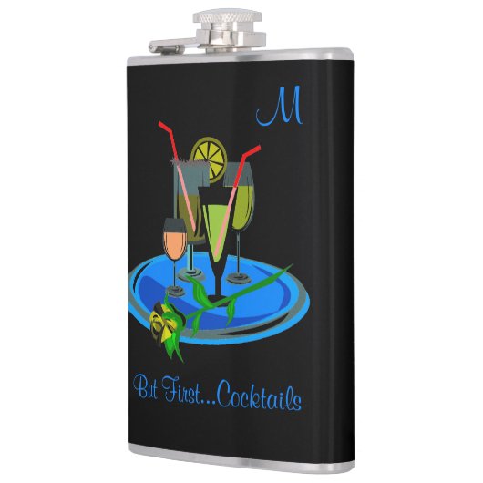 しかし、ファーストカクテル飲む引用文モノグラム フラスク (左)