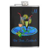 しかし、ファーストカクテル飲む引用文モノグラム フラスク (正面)