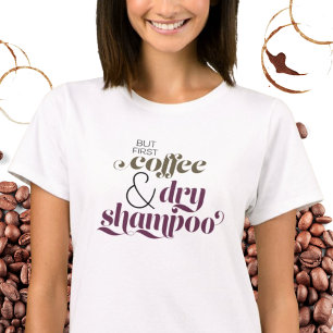 しかし、ファーストコーヒおもしろいー引用文タイポグラフィグリーン Tシャツ