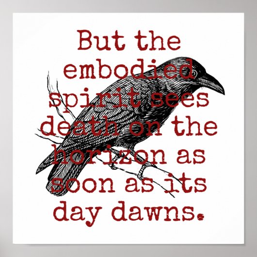 しかし、具体化された精神は死を見る – 死の引用文 ポスター (正面)