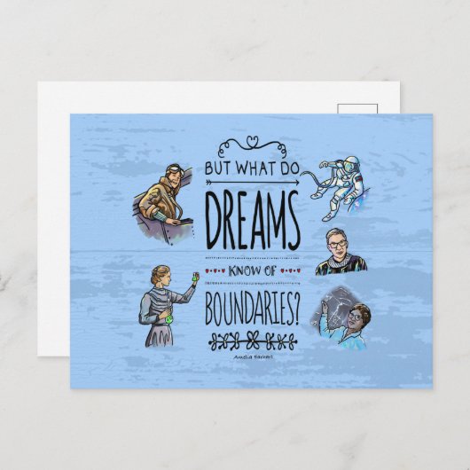 しかし、夢は境界を知ることEarhart ポストカード (正面/裏面)