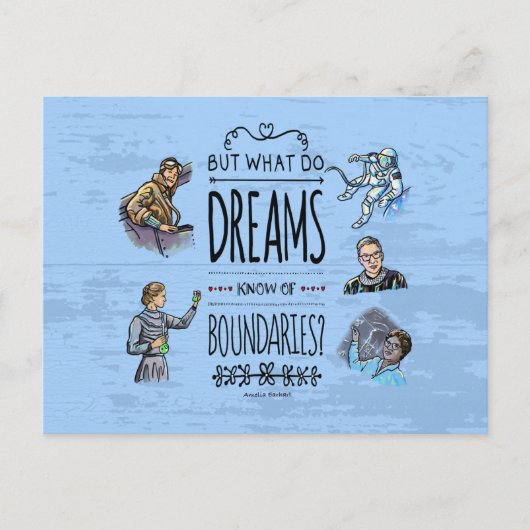 しかし、夢は境界を知ることEarhart ポストカード (正面)