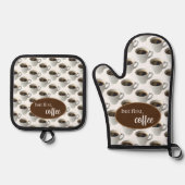 しかし、最初に、コーヒーパターン 鍋つかみ&鍋敷きセット (正面)