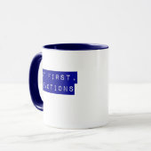 しかし、最初に、祈りのブルーマグカップ マグカップ (正面左)