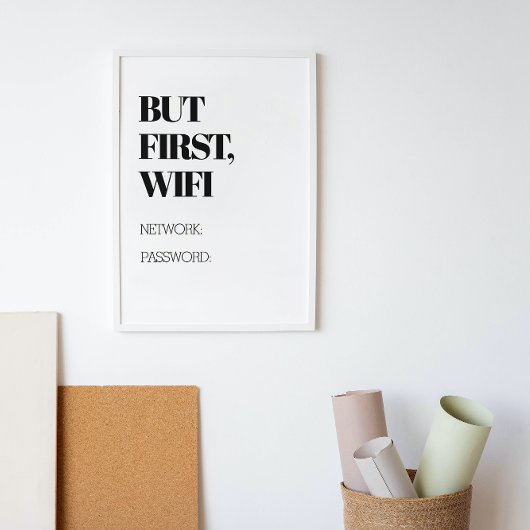 しかし、最初に、Wifiはカスタムネットワークとパスワード キャンバスプリント