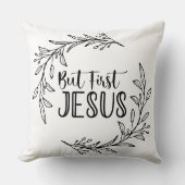 しかし、最初のイエス"20x20"白い装飾用クッション クッション (正面)