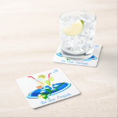 しかし、最初のカクテルを飲む引用文おもしろいユーモア スクエアペーパーコースター (インサイチュ)