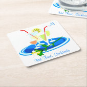 しかし、最初のカクテルを飲む引用文おもしろいユーモア スクエアペーパーコースター (アングル)