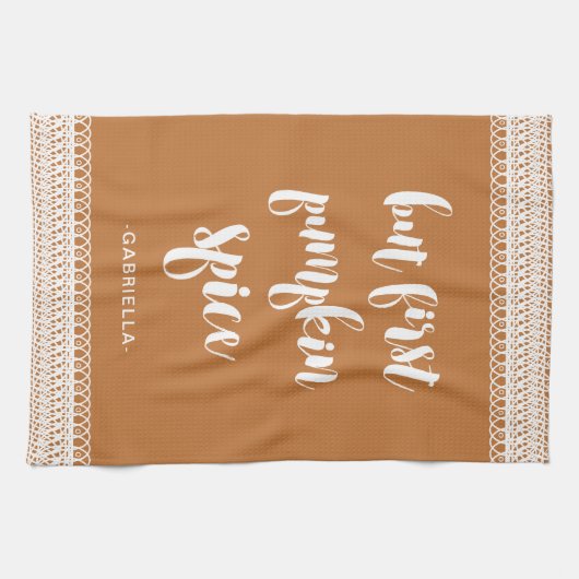 しかし、最初のカボチャのスパイスは名前キッチンタオルを追加 キッチンタオル (横)