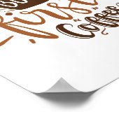 しかし、最初のコーヒおもしろいー引用文ブラウンレタリング ポスター (角)