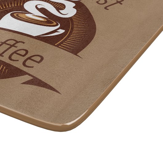 しかし、最初のコーヒーおもしろいカフェイン中毒引用文 カッティングボード (角)