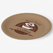 しかし、最初のコーヒーおもしろいカフェイン中毒引用文 ペーパープレート (アングル)