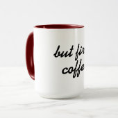 しかし、最初のコーヒーかわいいシックなコーヒーマグデザイン マグカップ (正面左)