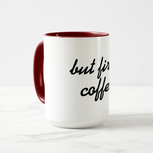 しかし、最初のコーヒーかわいいシックなコーヒーマグデザイン マグカップ (正面左)