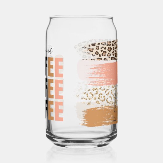 しかし、最初のコーヒーピンクのヒョウのプリント ガラス缶 (裏面)