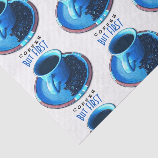 しかし、最初のコーヒーブルーカップソーサーの写真 薄葉紙 (詳細)