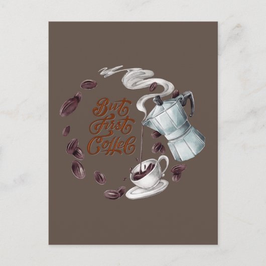 しかし、最初のコーヒーポストカード ポストカード (正面)