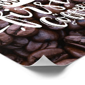 しかし、最初のコーヒー引用文白いタイポグラフィ豆 ポスター (角)