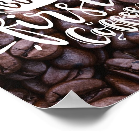 しかし、最初のコーヒー引用文白いタイポグラフィ豆 ポスター (角)