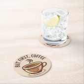 しかし、最初のコーヒー愛好家のコースター ラウンドペーパーコースター (インサイチュ)
