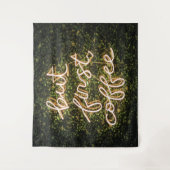 しかし、最初のコーヒー、ネオンライト引用文ことわざ タペストリー (正面)