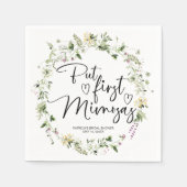 しかし、最初のミモサスワイルドフラワーブライダルシャワー スタンダードカクテルナプキン (正面)