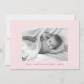 しかし、最初のミルクおもしろい猫の写真誕生 案内状 (裏面)