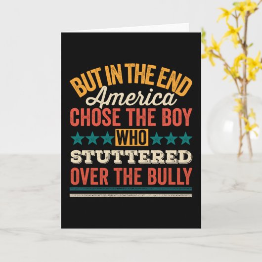 しかし、最後のアメリカでは吃音した少年を選んだ カード (黄色い花)