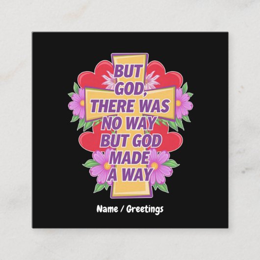 しかし、神は道を譲らなかったが、神は道を譲った スクエア名刺 (正面)