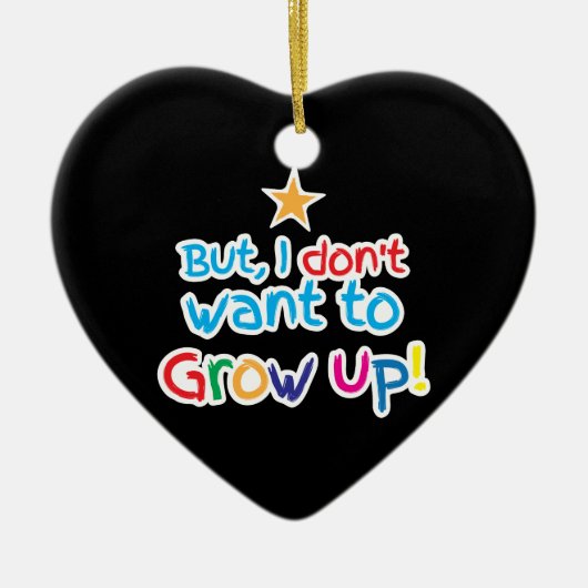 しかし、私は育ちたいと思いません! かわいい家族のベビー セラミックオーナメント (正面)