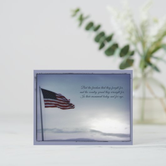 しかし、自由のために戦った…退役軍人日はがき ポストカード (スタンド正面)