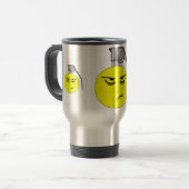 しかめっ面をする手榴弾 トラベルマグ (正面左)