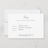 しかエレガントし、シンプルゲイウェディングRSVP 出欠カード (正面)