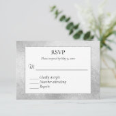 しかエレガントし、シンプルゲイウェディングRSVP 出欠カード (スタンド正面)